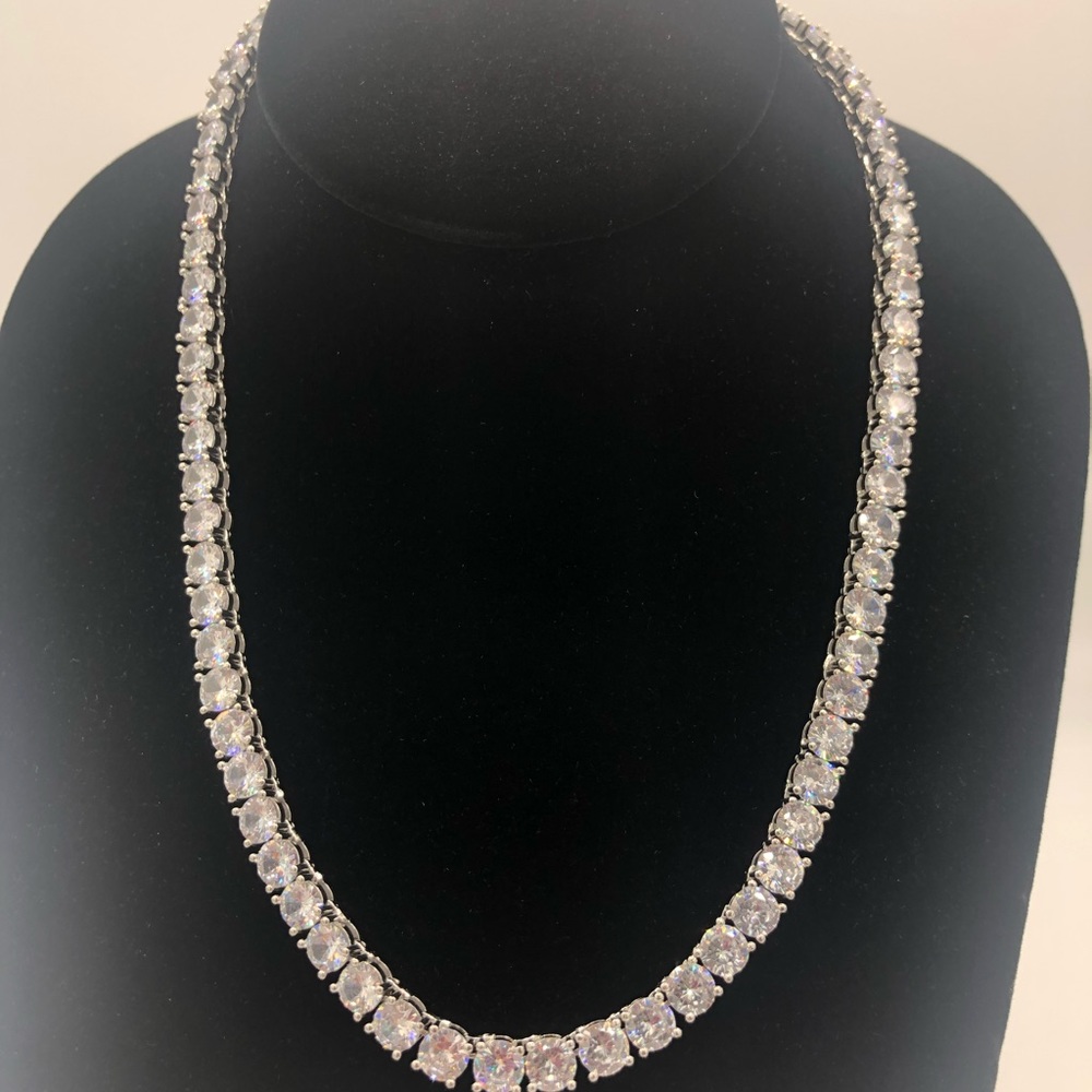 Platinum 75ct Tennis Necklace - Picture 4 of 17